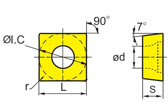SNMG Modellkarbid CNC-Einsatz mit 0° Winkel und ±0,08-±0,18 Toleranz für die Bearbeitung mit Durchmesser von 4,76 mm bis 7,94 mm