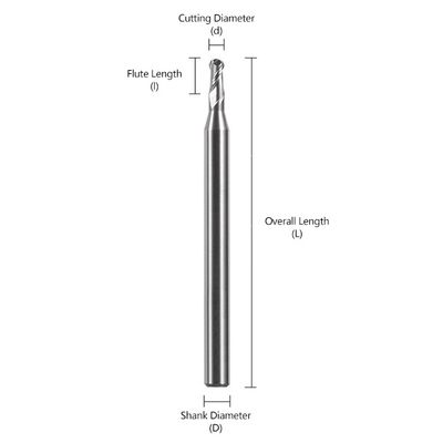 Wolframkarbid Endmühle mit 2-8 mm Flötenlänge, 4 mm Schaftdurchmesser und 50 mm Gesamtlänge für Präzisionsbearbeitung
