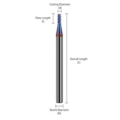 4-schneidiger Wolframkarbid-Schaftfräser mit nACo4-Beschichtung für die Edelstahlbearbeitung