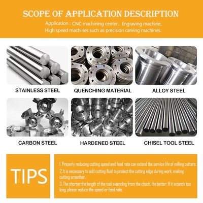 4-schneidiger Wolframkarbid-Schaftfräser mit nACo4-Beschichtung für die Edelstahlbearbeitung