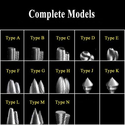 12 Metallring-einzelnes doppeltes geschnittenes Karbid Dreh-Burr File Swivel Shape Type B
