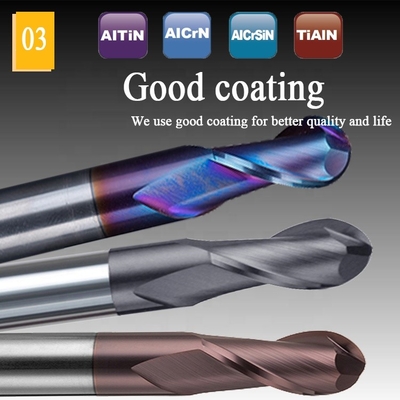 Wolframstahlkarbid-Aluminiumschaftfräser 200mm 6 runde R3 4 Flöte Hrc 55 Hrc 45
