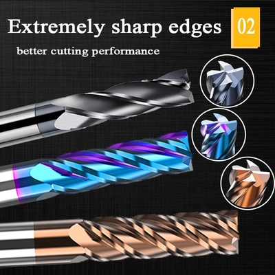 2.5mm inneres 6mm Karbid Hrc55 Schaftfräser-D10 Hrc60 für Stahl 12mm Seiten-Endmill