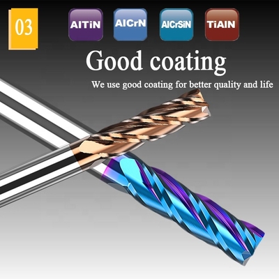 2.5mm inneres 6mm Karbid Hrc55 Schaftfräser-D10 Hrc60 für Stahl 12mm Seiten-Endmill