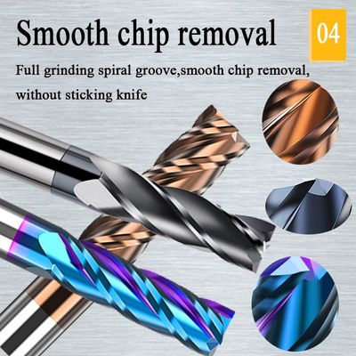 2.5mm inneres 6mm Karbid Hrc55 Schaftfräser-D10 Hrc60 für Stahl 12mm Seiten-Endmill