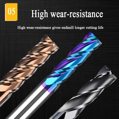 2.5mm inneres 6mm Karbid Hrc55 Schaftfräser-D10 Hrc60 für Stahl 12mm Seiten-Endmill