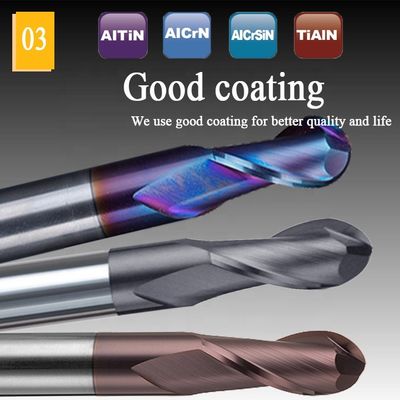 Cnc-Hartmetall-Schaftfräser 2mm 12mm 6mm Ball-Nasen-Fräser 200 Millimeter 6 Ballnose